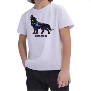 Imagem de Camiseta Infantil Aventura camping silhueta lobo - Alearts, 2
