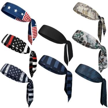 Imagem de Bandana Civaner American Flag para homens e crianças, 8 unidades
