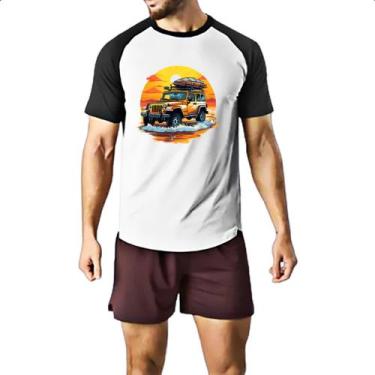 Imagem de Camiseta Raglan Aventura jeep praia sunset - Alearts, EG