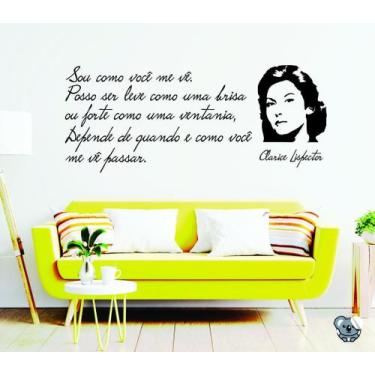 Imagem de Adesivo com Frase e Rosto de Clarice Lispector - Colakoala Adesivos
