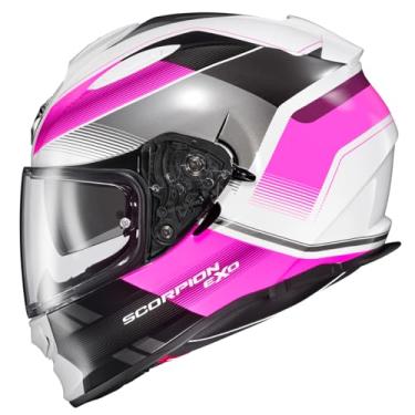Imagem de ScorpionEXO Capacete de motocicleta Ryzer Full Face com escudo Pinlock Ready Shield com bolsos integrados para alto-falante DOT ECE borda aprovada (rosa - GG)
