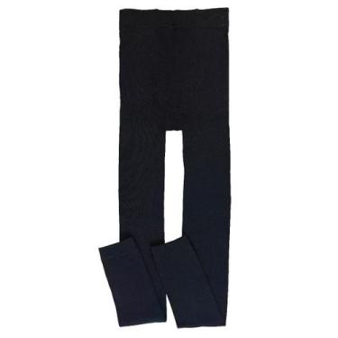 Imagem de Meia Calça Sem Pé Feminino Pelúcia Proteção Frio Inverno Forrada Térmi