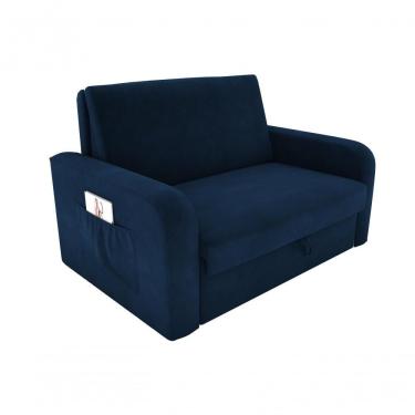 Imagem de Sofá Cama 2 Lugares Compacto Com Baú 145 Larg Daiane Matrix Suede Azul