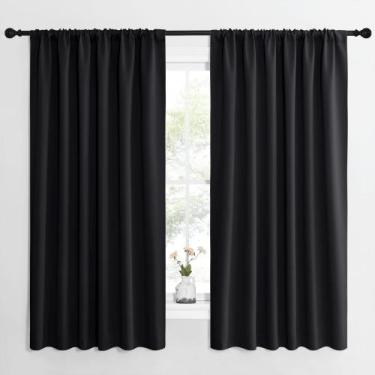 Imagem de Cortina Blackout NICETOWN Halloween preta 160x160cm 2 painéis