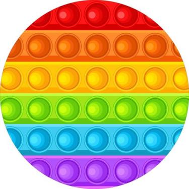 Imagem de Painel de Tecido Sublimado Redondo Pop It Brinquedo Arco Íris c/ Elást