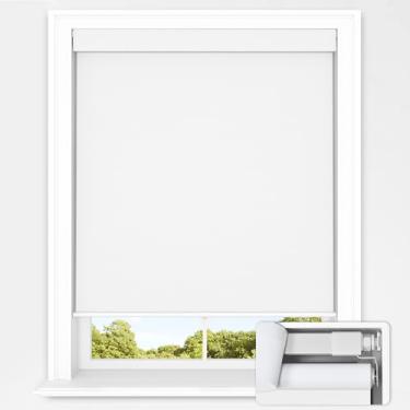 Imagem de UNISHADES Persianas sem broca para janelas 100% blackout persianas sem fio para casa, quarto, sala de estar, escritório e cozinha, para janela tamanho 94 cm L × 183 cm A branca