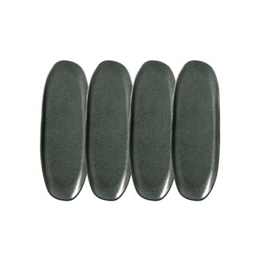 Imagem de Conjunto de Travessas Oval Rasa Grande Porto Brasil Orgânico Greenery 36x13cm - 4 Peças	