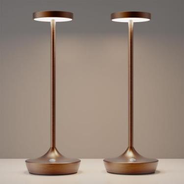 Imagem de Candeeiro de mesa sem fio YHT recarregável 6000mAh LED marrom