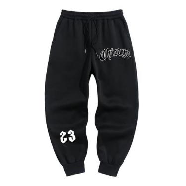 Imagem de Calça de moletom ZAFUL Chicago Black S para corredores casuais masculi