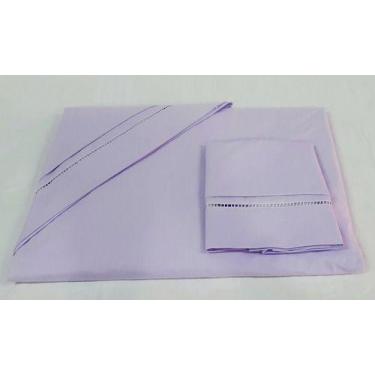 Imagem de Lençol Box Queen 3 Peças Puro Algodão 180 Fios - Lu Enxovais, Lilás