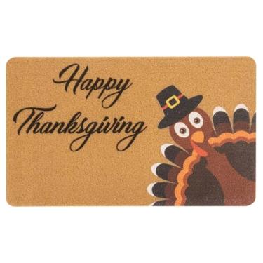Imagem de CaySep Happy-Thanksgiving - Tapete de peru, tapete de cozinha de ação de graças-decoração-capacho antiderrapante tapete de fibra de coco decorativo para casa/exterior/interior 43,2 cm x 73,7 cm