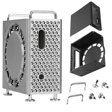 Imagem de XYYORITRIX Suporte de chassi para Mac mini M4/M4 Pro 2024, posicionamento vertical economiza espaço na área de trabalho otimizado dissipação de calor à prova de quedas acessório (prata)