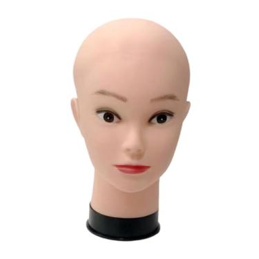 Imagem de oshhni Suporte de exibição de cabeça de manequim feminino para perucas, suporte multiuso para exibição de chapéus, cabeça de manequim para loja de chapéus, com Maquiagem