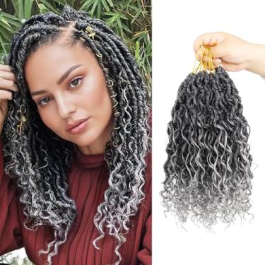 Imagem de Vemet Cabelo de crochê Goddess Locs 30,5 cm, 9 pacotes de cabelo sintético sintético para mulheres negras, extensões de cabelo River Locs estilo crochê pré-enrolado com pontas encaracoladas