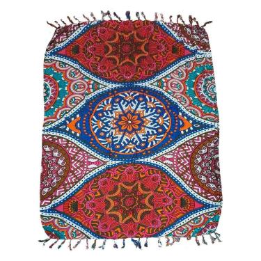 Imagem de Canga De Praia 100% Viscose - 3 Mandalas Rosa 1.60Mx1.10M