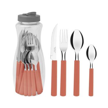 Imagem de Jogo De Talheres 16 Peças Tramontina Gamboa 23197700 Vermelho