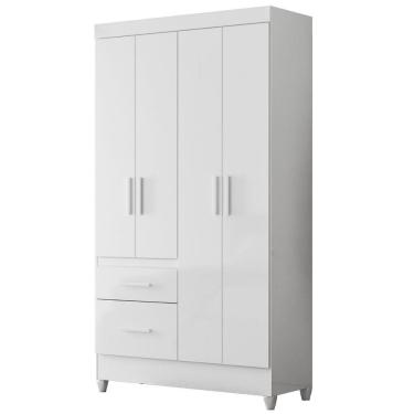 Imagem de Guarda Roupa Solteiro Madri 4p 110 Cm Branco Flex Moval Branco Flex