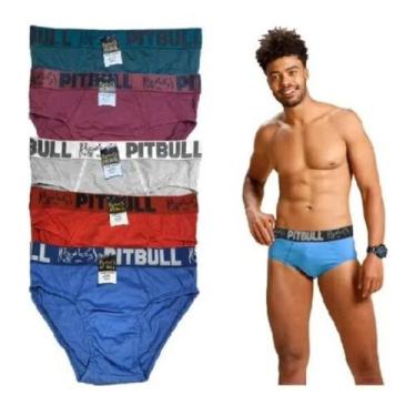 Imagem de Kit 4 Cueca Tradicional Masculina De Algodão Slip Pitbull, P