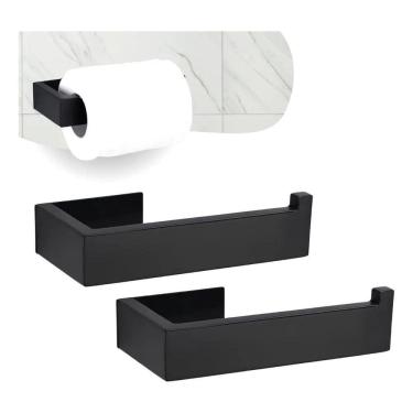 Imagem de Kit 2 Suporte Porta Papel Higiênico Parede Adesivo 3M