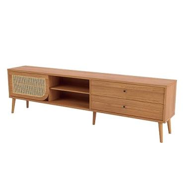 Imagem de Rack Tela 220cm para TV até 60" com 2 Gavetas e 1 Porta de Correr Dalla Costa - Freijó