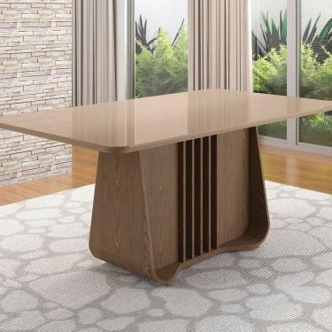 Imagem de Mesa para Sala de Jantar 6 Lugares Harpa Carvalho/Cinza