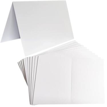 Imagem de JOYISEN 50 peças de cartões em branco, 10 x 15 cm, papel grosso, dobrado, para convites, casamento, mesa de aquarela, decoração faça você mesmo (não inclui envelopes)