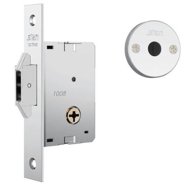 Imagem de Fechadura Basel 1008 Para Porta De Bater E Correr Com Espelho Em Inox Polido - 10929 - Stam