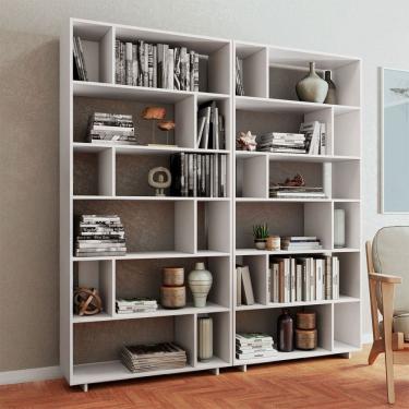 Imagem de Estante para Livros 10 Prateleiras Branco Bke 260 - Brv