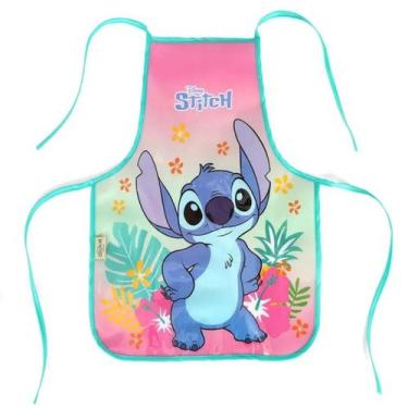 Imagem de Avental Infantil Stitch 55601SC Rosa Luxcel Ajustável Escolar