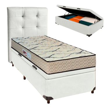 Imagem de Kit Cama Box Bau + Cabeceira + Colchão Solteiro D33 - Maxsono - Paropas