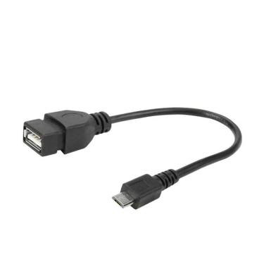 Imagem de Cabo Micro Usb + Usb A Fêmea 17Cm Preto 018-0112 - 5+
