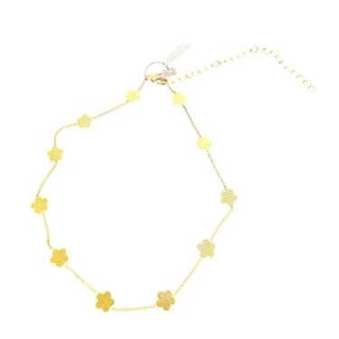 Imagem de Colar Choker Trevo Banhada à Ouro