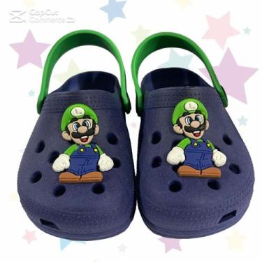 Imagem de Sandália Infantil Masculina Babuche Estampa do Luigi Leve e Confortáve