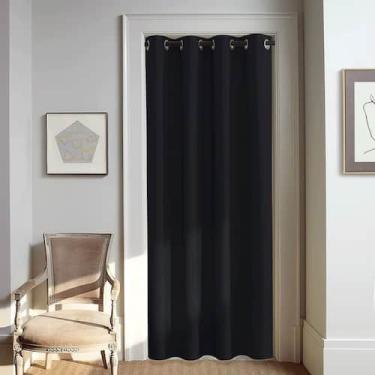 Imagem de Cortina Blackout NICETOWN Grommet Thermal 200GSM preta 80x200cm