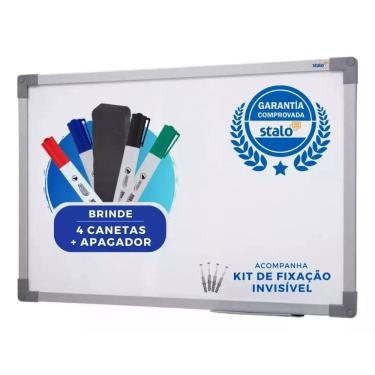 Imagem de Stalo Lousa Branca 120x90cm Escolar Apagador E Canetas
