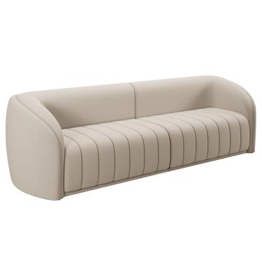 Imagem de Sofá 04 Lugares Para Sala De Estar 252 cm Lazio M03 Veludo Bege - Lyam Decor