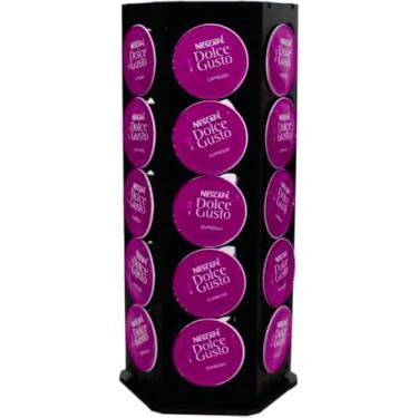 Imagem de Porta Capsulas Compátivel Suporte para Café Dolce G Preto Cantinho do Café Organização , D Gusto 30 Capsulas Preta Giratória Armazenamento Pouco Espaço Cantinho Coffe Sofisticação