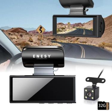 Imagem de Car Dash Cam ENESY frontal e traseira 1080P HD com cartão de memória d
