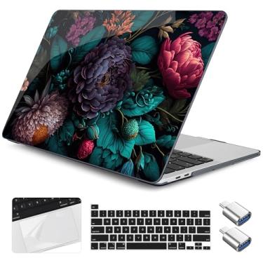 Imagem de Yebiseven Capa para MacBook Pro de 13 polegadas, lançado em 2020, 2022, chip M2/M1 A2338/A2251/A2289, capa rígida de plástico para laptop com capa de teclado e protetor de trackpad e 2 adaptadores