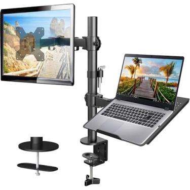 Imagem de Suporte de Monitor Ajustável HUANUO, Suporte de Mesa de Braço Único, Ergonômico, Resistente, para Tela de 32 polegadas e Notebook de 17 polegadas, Suporta comporta 10 kg