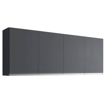 Imagem de Armário Aéreo Andréia 150 Cm 4 Portas Cinza Ajl