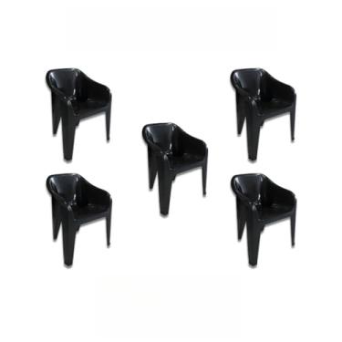 Imagem de Cadeira Poltrona Comfort Plástica Resistente e Reforçada Suporta Até 182Kg Buffet Restaurante 74 * 62 * 57cm(Kit com 5 Unidades)