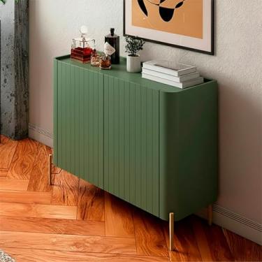 Imagem de Buffet em MDF com Porta Brise e Pés em Metal L98,5 X A81,5cm F830B (Musgo/Dourado)