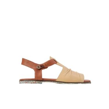 Imagem de Sandália Feminina Mandioca em Couro Nobre Âmbar com Canela Artmello Confortável Leve Moderna (BR, Adulto, Numérico, 39)