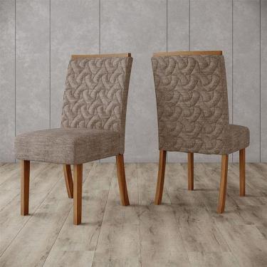 Imagem de Cadeira Para Mesa De Jantar Esther Ambiente Kit 02 Peças Nature Cacao - Henn