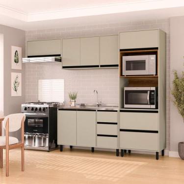 Imagem de Cozinha Modulada 4 Peças sem Pia Koya Politorno, Verde