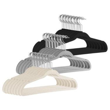 Imagem de Kit 50 Cabide De Veludo Adulto Ultra Fino Antideslizante - KONTUZ HOME