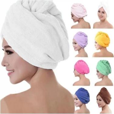 Imagem de Toalha De Cabelo Banho, Toalha Grossa Mágica Para Secar Cabelo De Micr