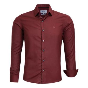 Imagem de Camisa Social Amil Masculina Manga longa Slim Micro Estampa 1874, Vinh