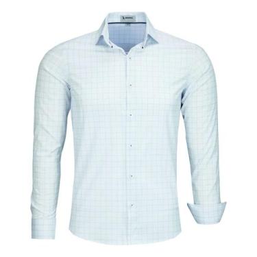 Imagem de Camisa Social Quadriculada Amil Slim Elastano Passa Fácil 1864, Cor 03